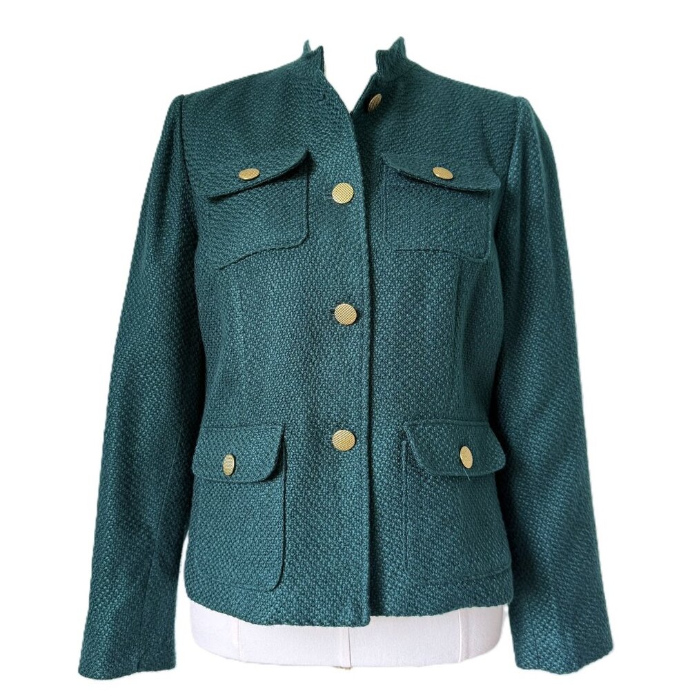CHICO'S | Green Tweed Jacket Sz 4-6